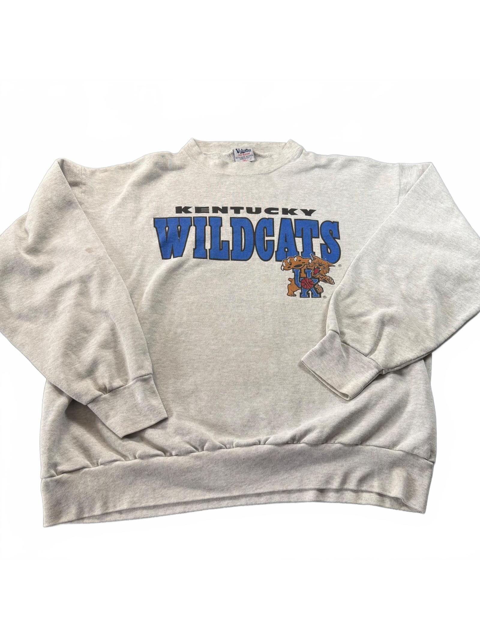 Vintage 90s Kentucky Wildcats Sweatshirt Xl Heather Gray Made In Usa Volunteer